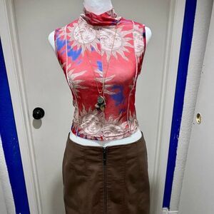New Celestial Y2K Mock Neck Tank: All-Season Sun, Semi-Sheer, Stretchy